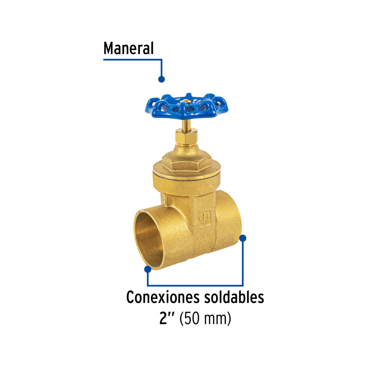 Válvula de compuerta de latón soldable de 2', FOSET