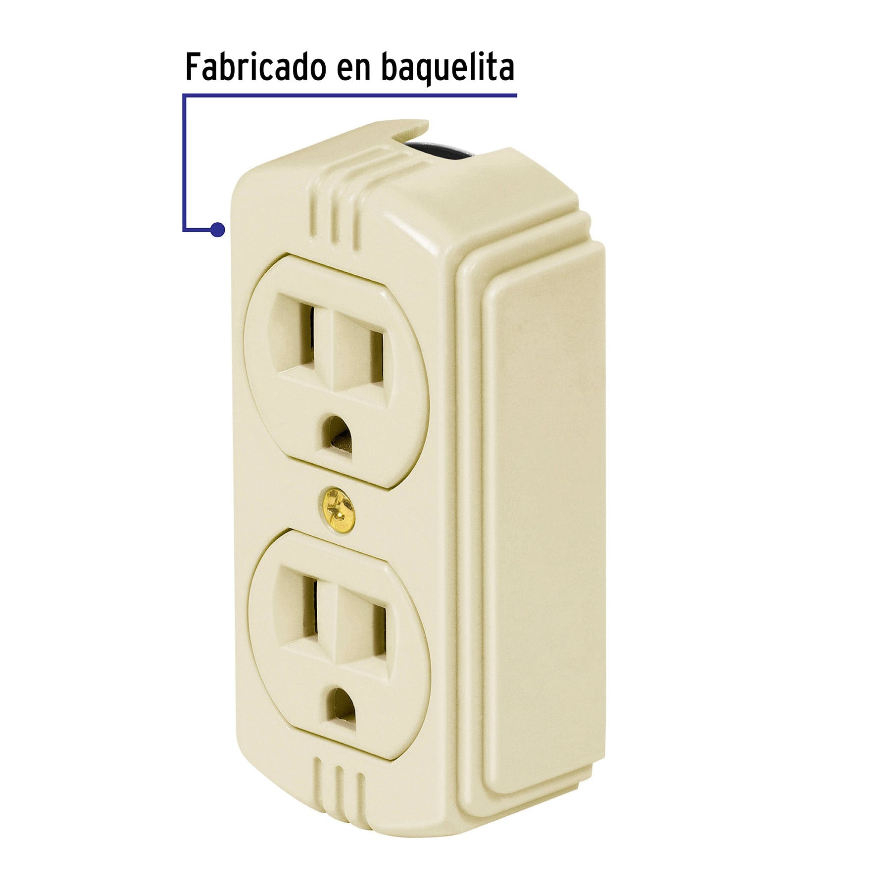 Contacto de sobreponer duplex 2 polos+tierra a granel