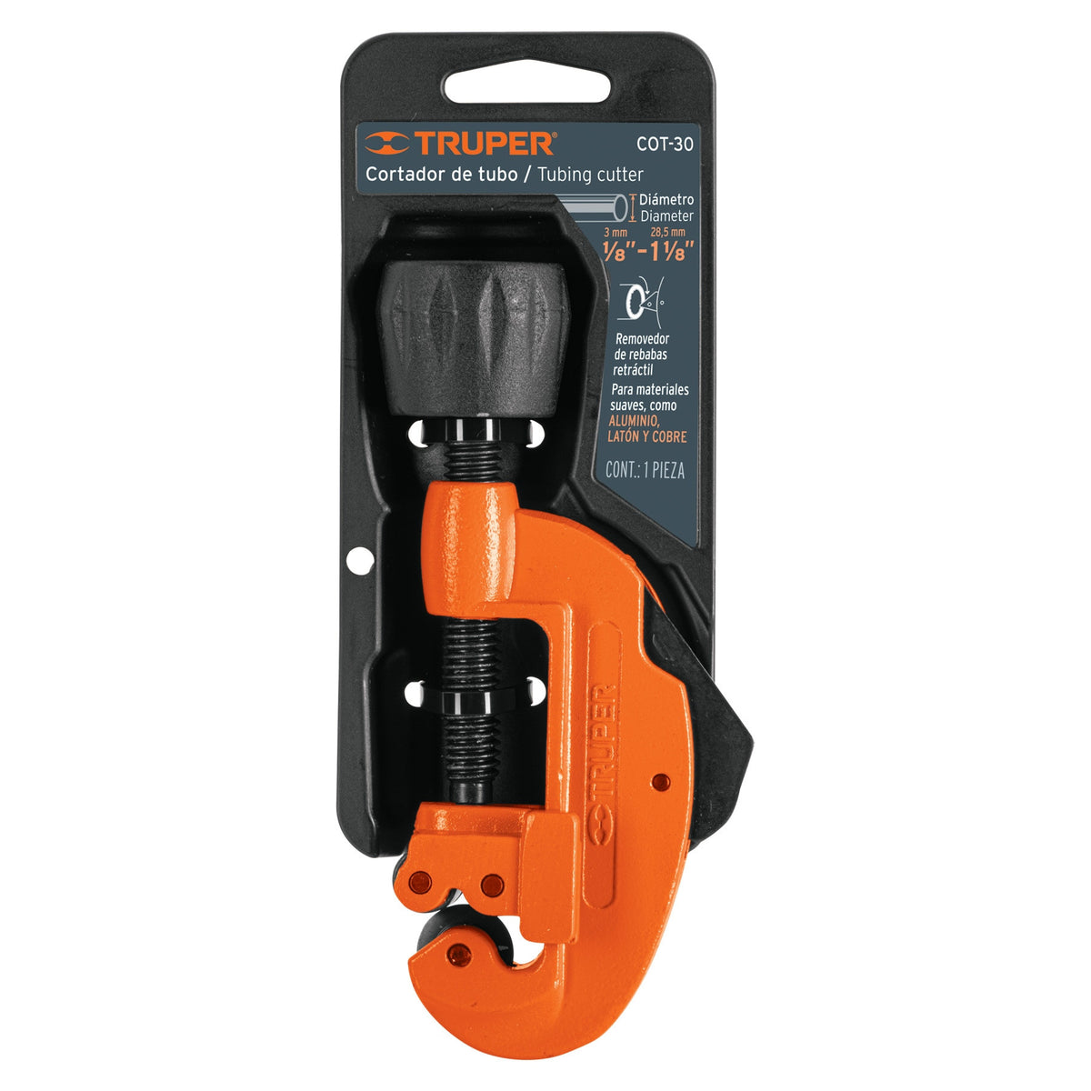Cortador de tubo de cobre 1/8' a 1-1/8' cuchilla 17mm,Truper 1/8', 1/8', 17mm