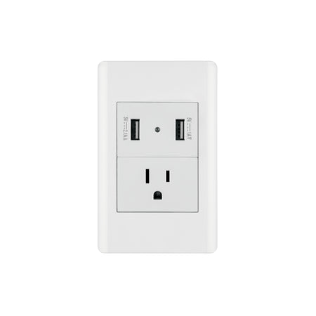 Placa armada blanca contacto y 2 puertos USB 1.5 mód, Lisboa