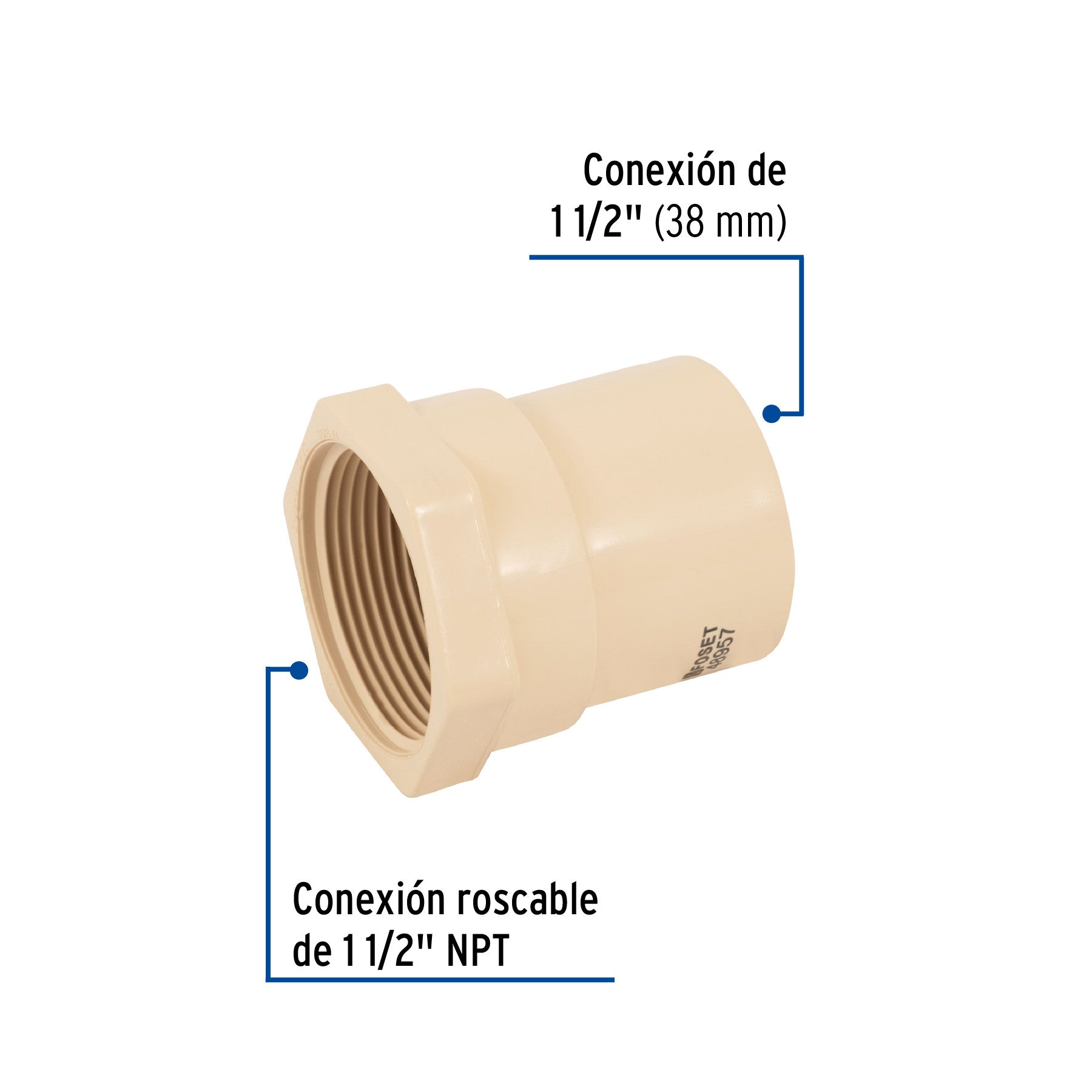 Conector hembra CPVC 1-1/2', FOSET