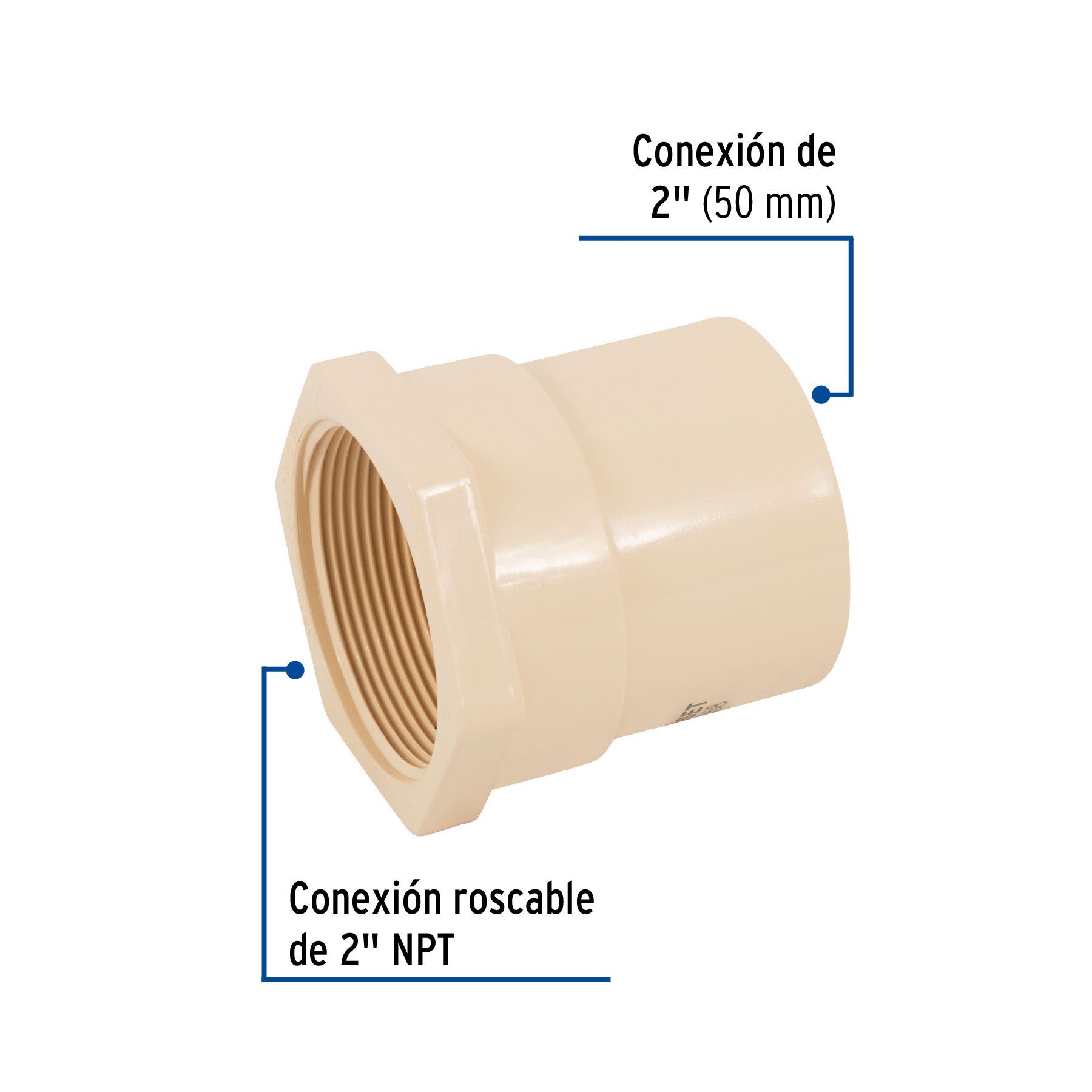 Conector hembra CPVC FOSET 2"
