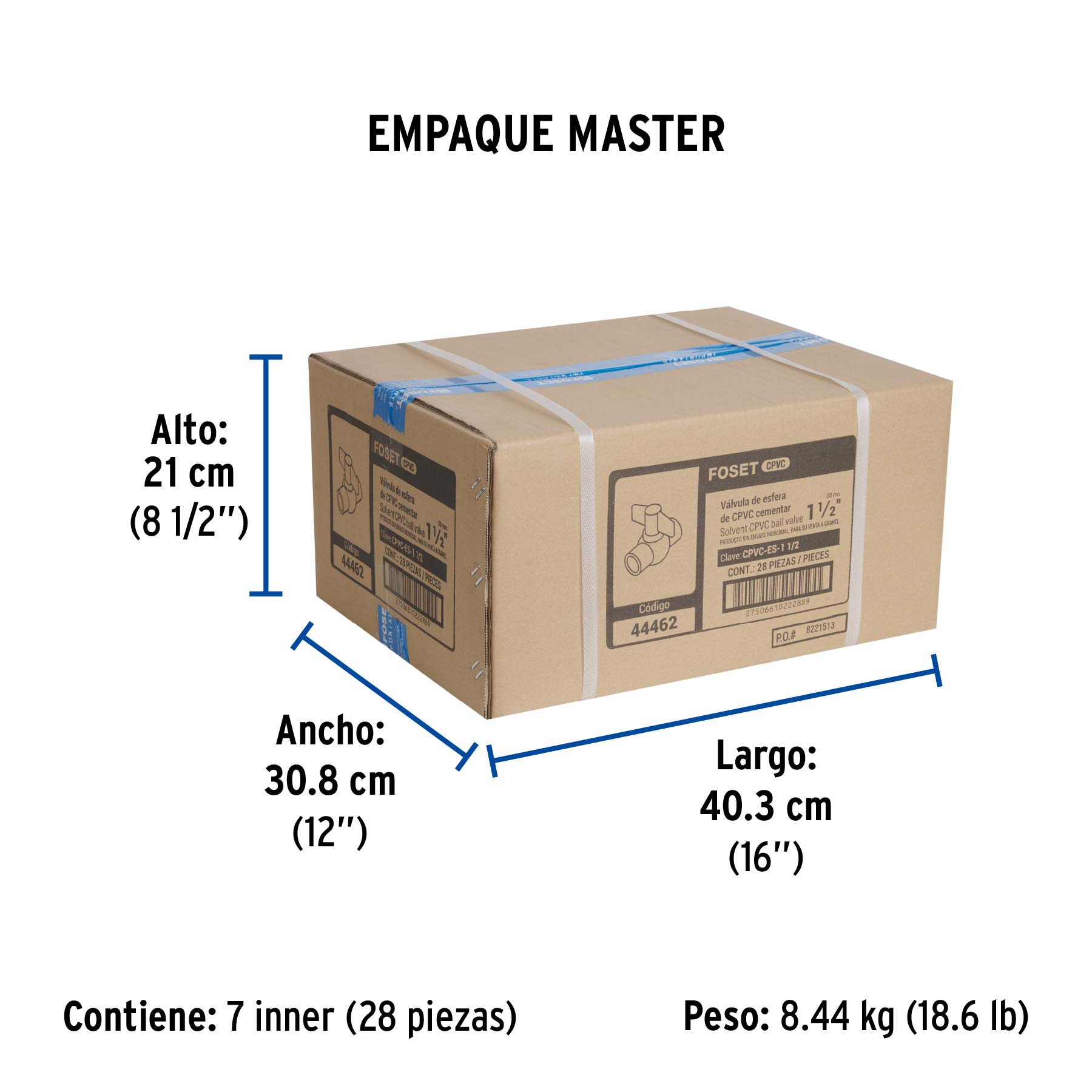 Valvula de esfera de CPVC de FOSET 1"