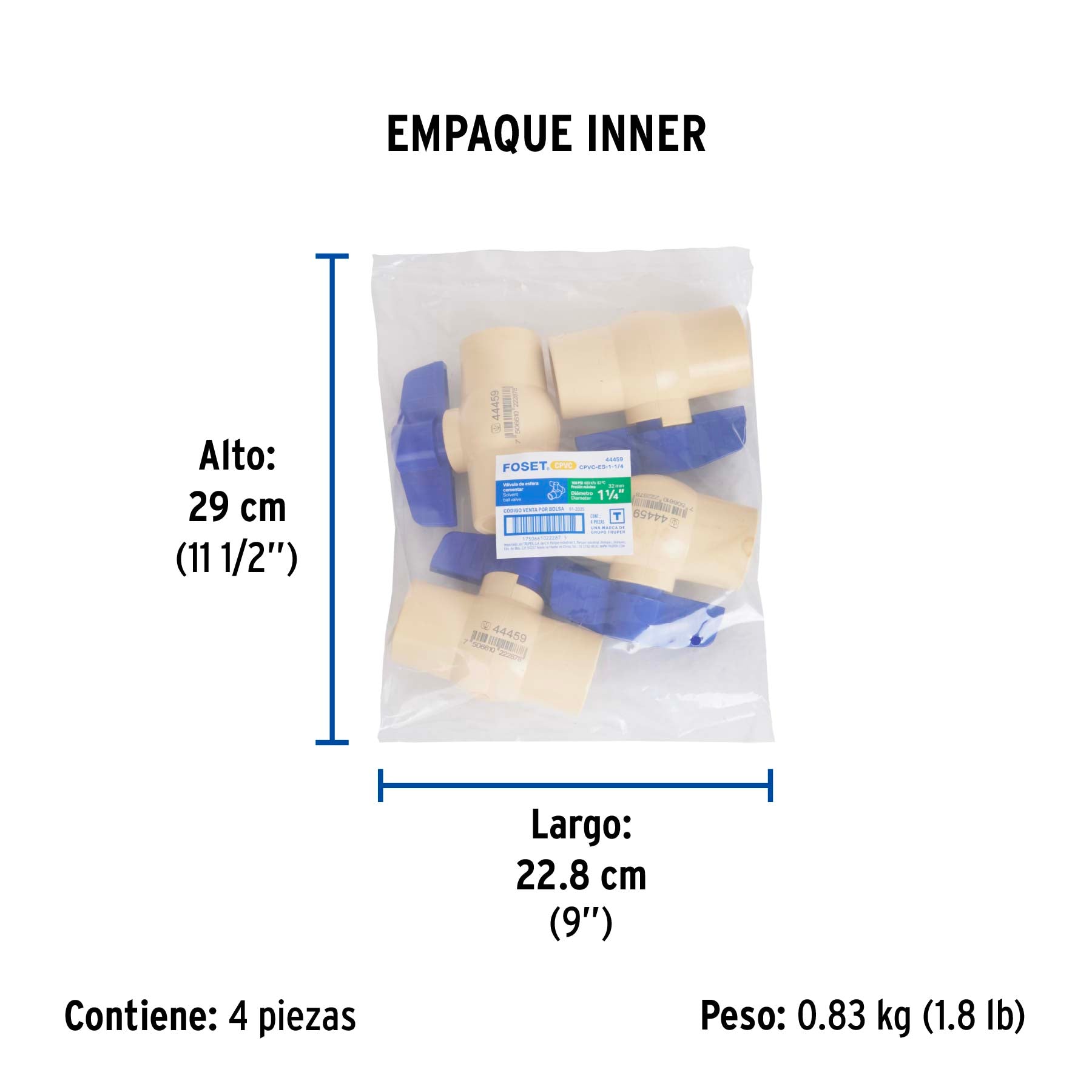 Valvula de esfera CPVC 1-1/4" FOSET