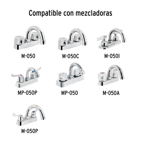 Cuello curvo para mezcladora de lavabo, cromo, BASIC