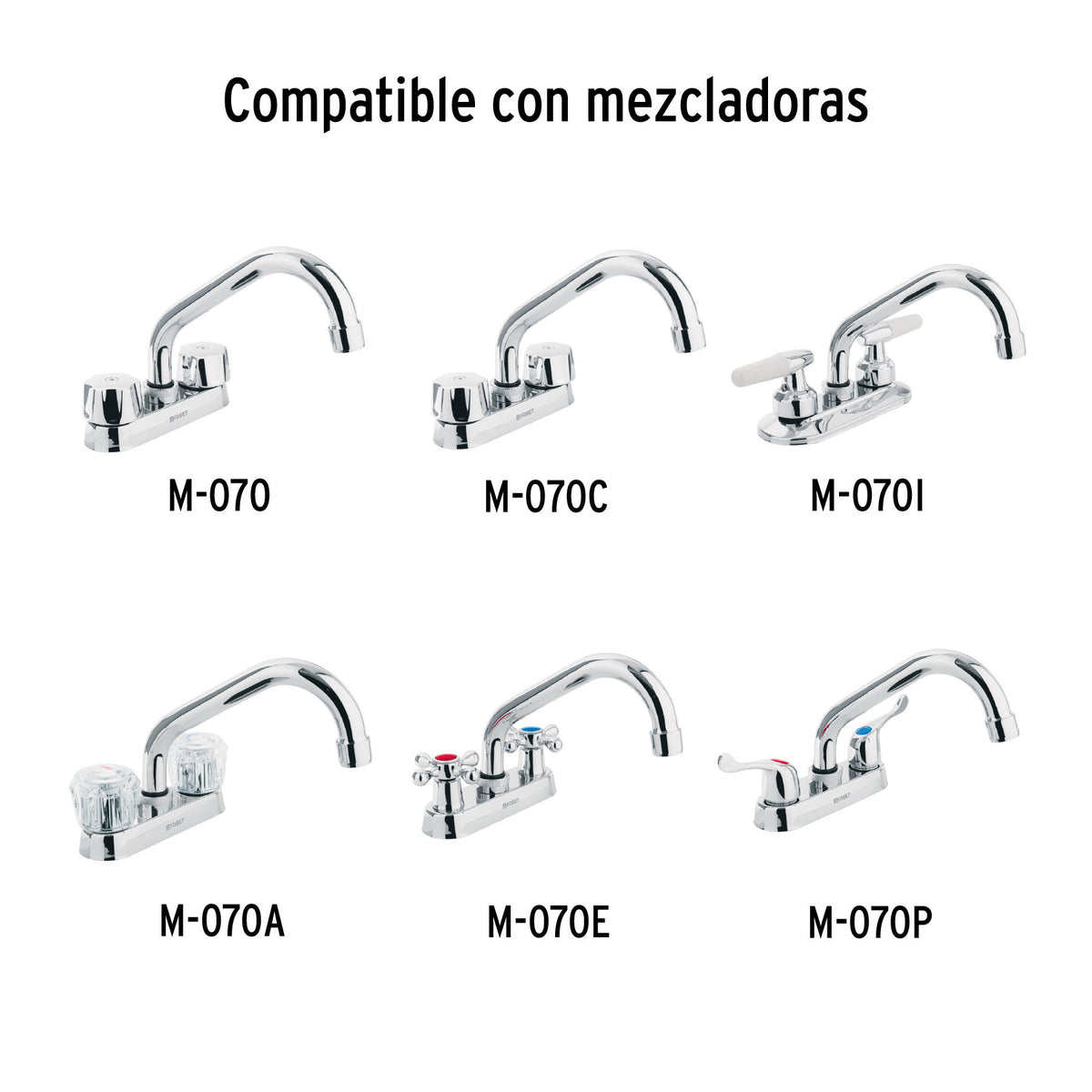 Cuello largo para mezcladora de lavabo, cromo, BASIC