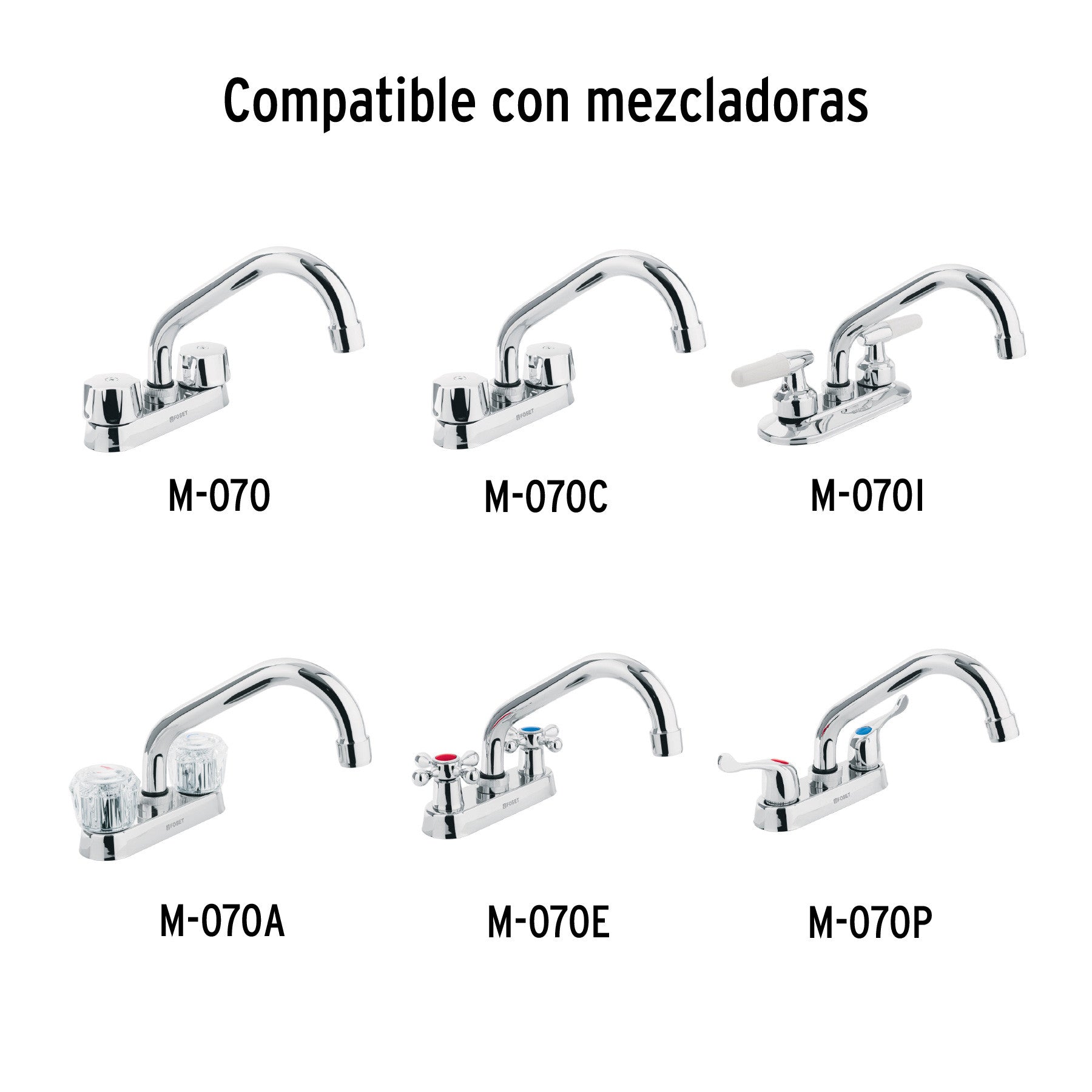 Cuello largo para mezcladora de lavabo, cromo, BASIC