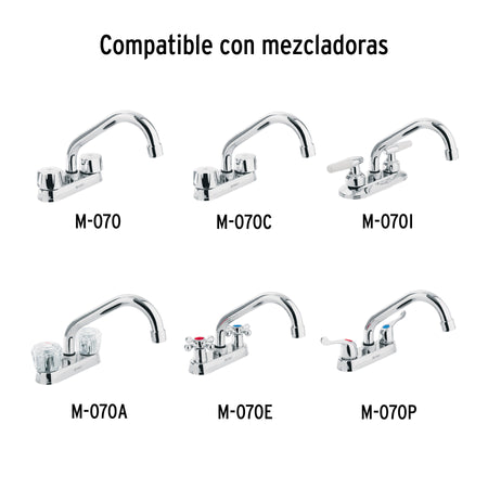 Cuello largo para mezcladora de lavabo, cromo, BASIC