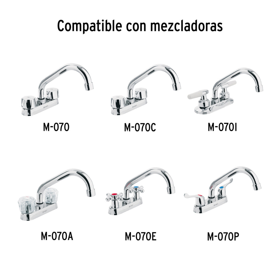 Cuello largo para mezcladora de lavabo, cromo, BASIC