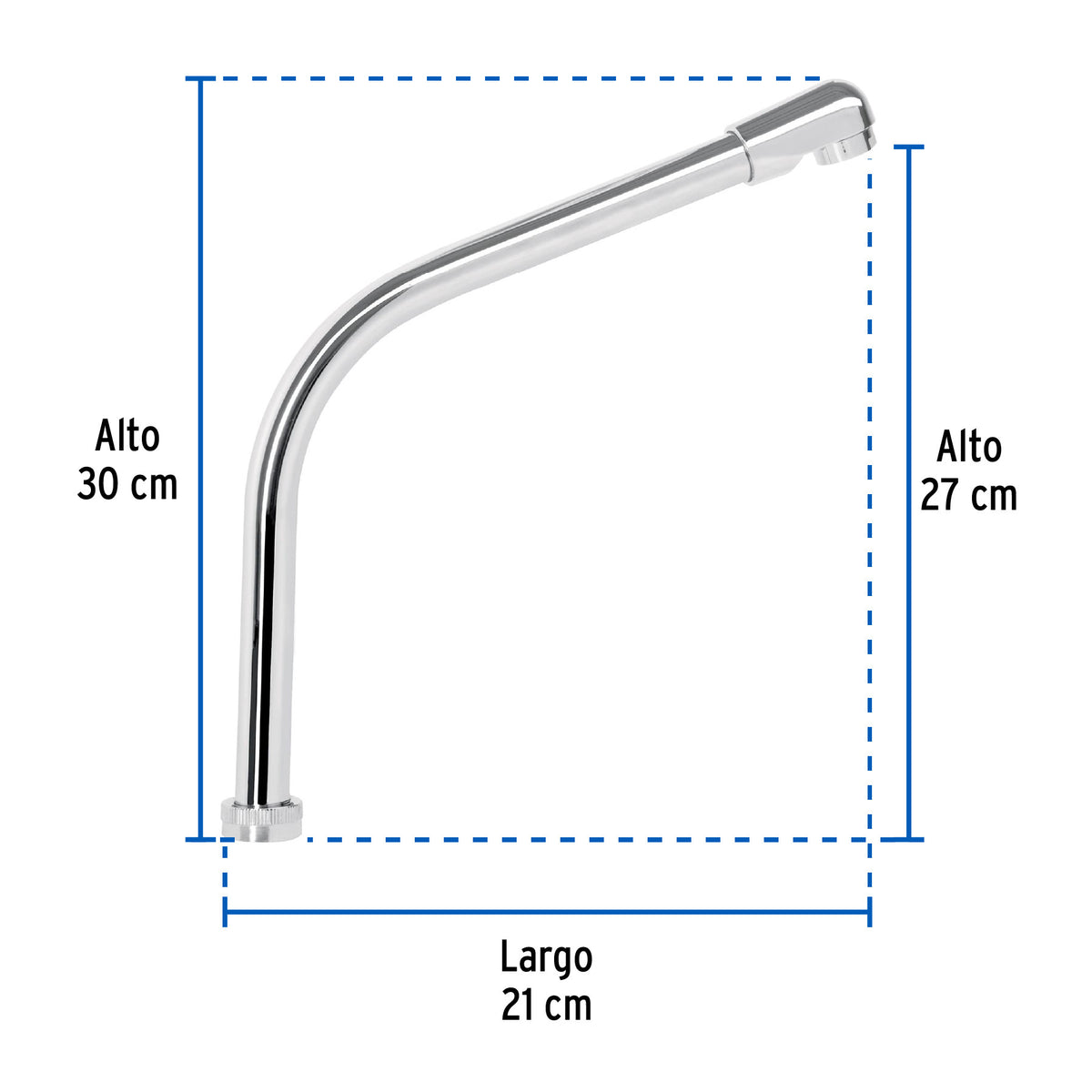 Cuello tipo cobra para mezcladora de fregadero, cromo, BASIC
