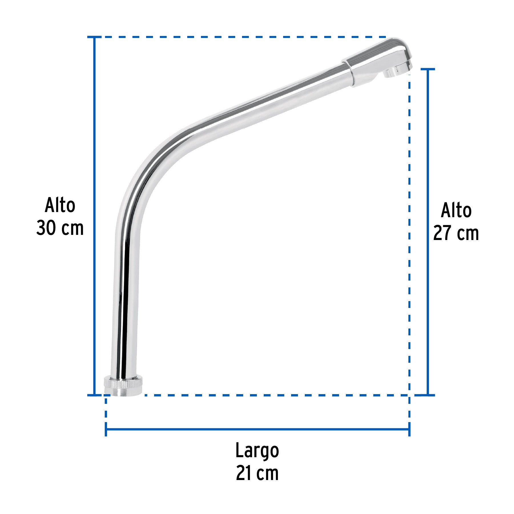 Cuello tipo cobra para mezcladora de fregadero, cromo, BASIC