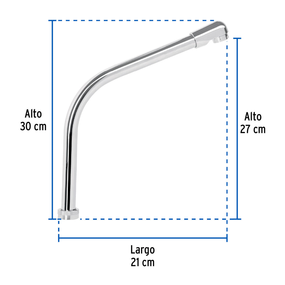 Cuello tipo cobra para mezcladora de fregadero, cromo, BASIC