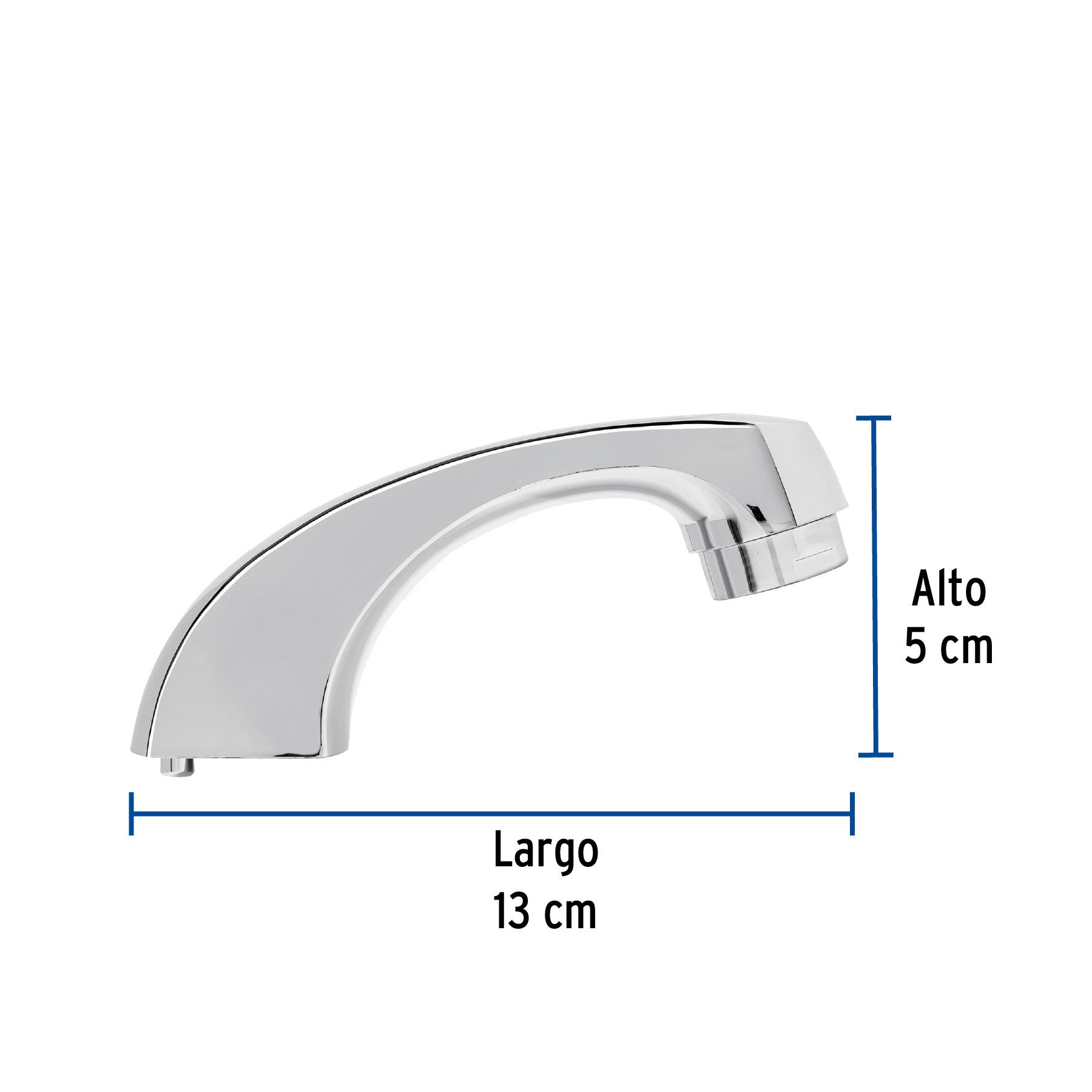 Cuello nariz corta para mezcladora de lavabo, cromo, BASIC