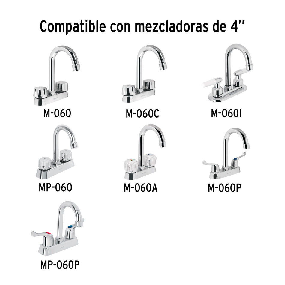 Cuello tipo bar para mezcladora de lavabo, cromo, BASIC