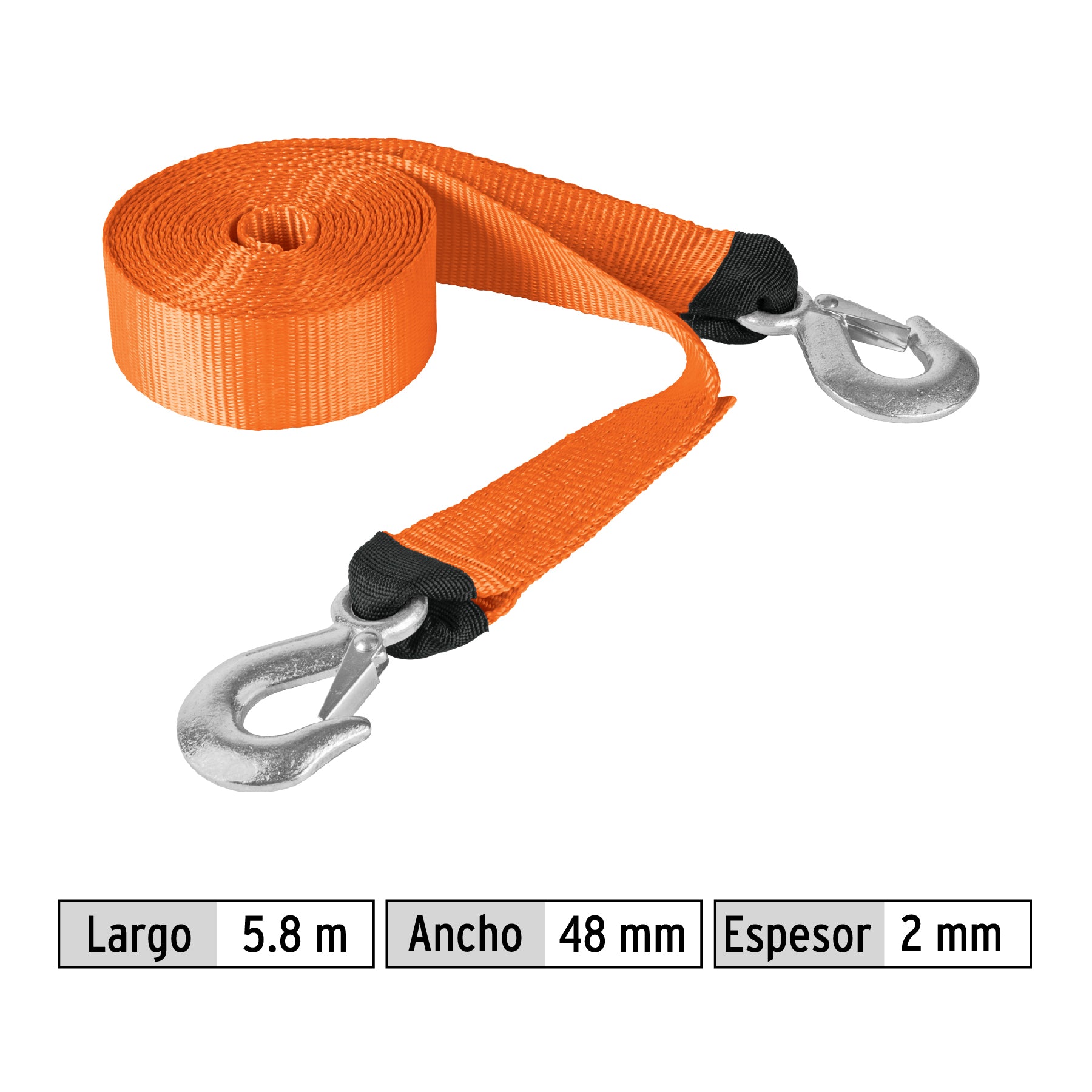 Correa con ganchos para remolque 48 mm x 5.8 m Truper