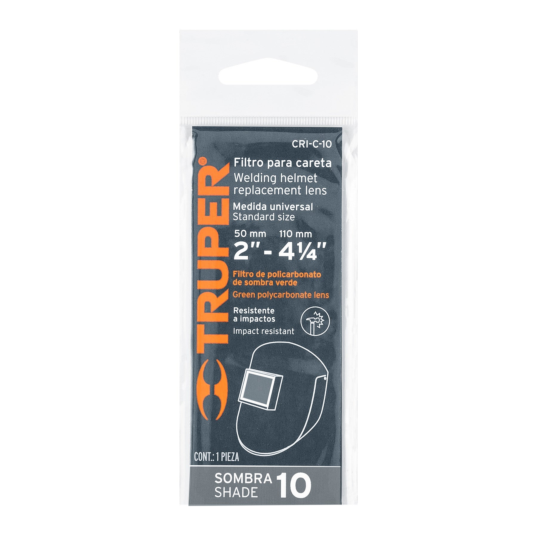 Careta p/soldar con lente abatible sombra 11 PRETUL