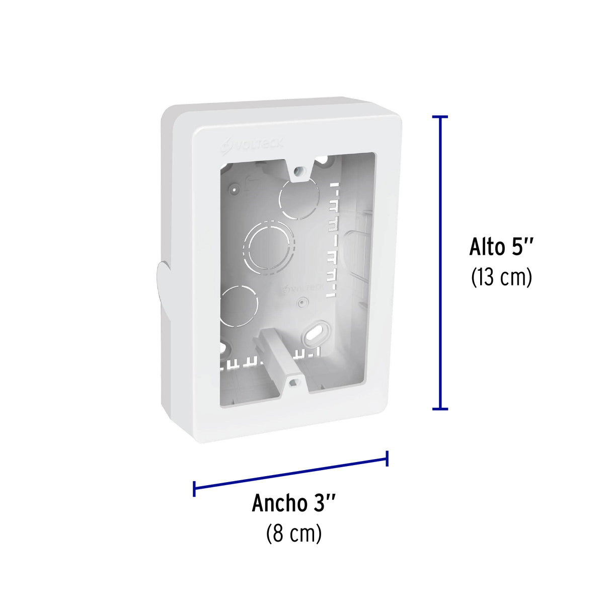 Caja de contactos para canaleta 3" x 5" blanca Volteck