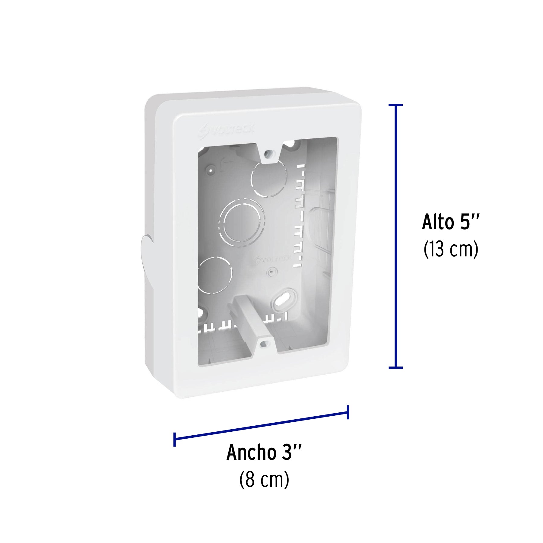 Caja de contactos para canaleta 3" x 5" blanca Volteck