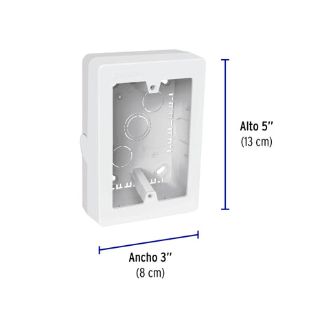 Caja de contactos para canaleta 3" x 5" blanca Volteck