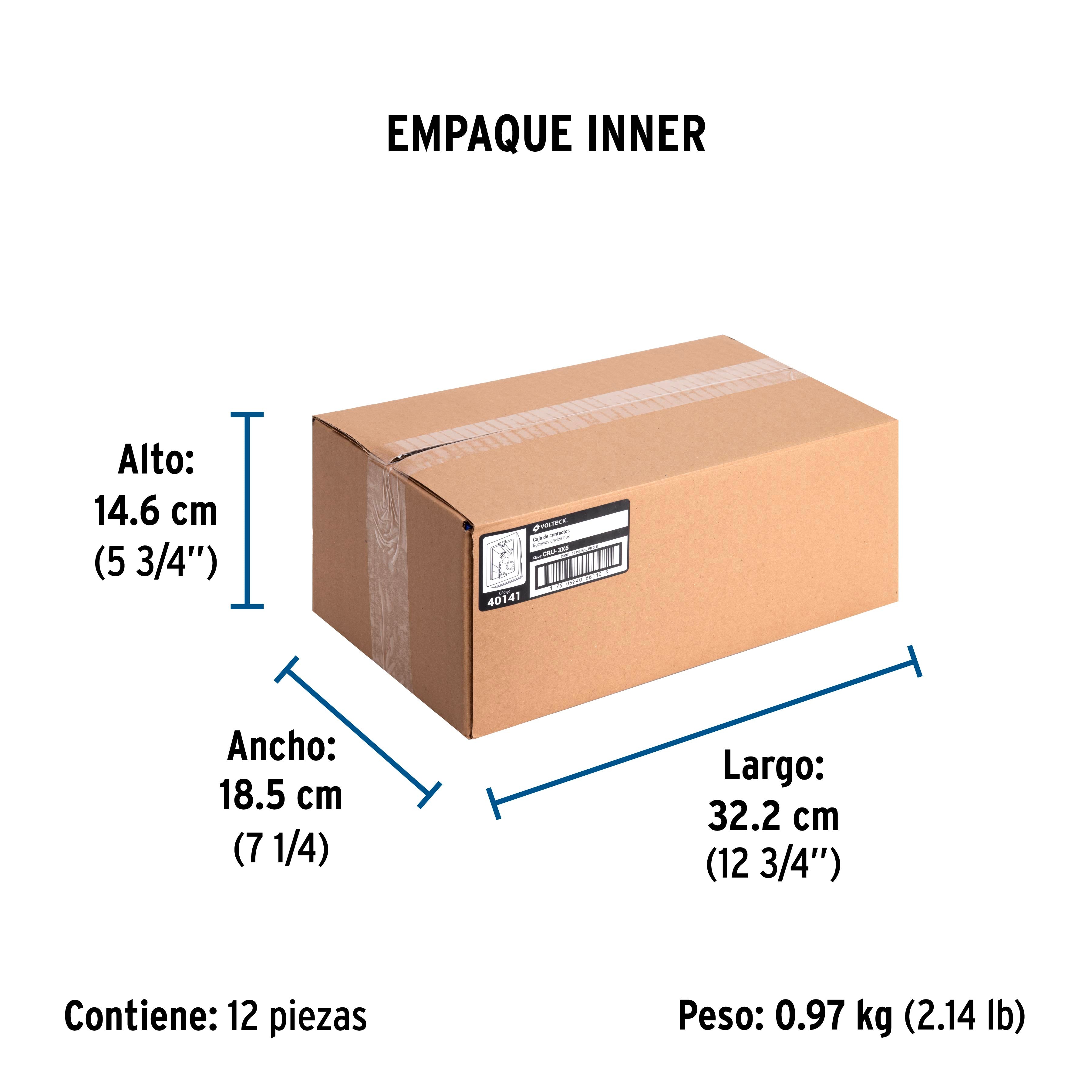 Caja de contactos para canaleta 3" x 5" blanca Volteck