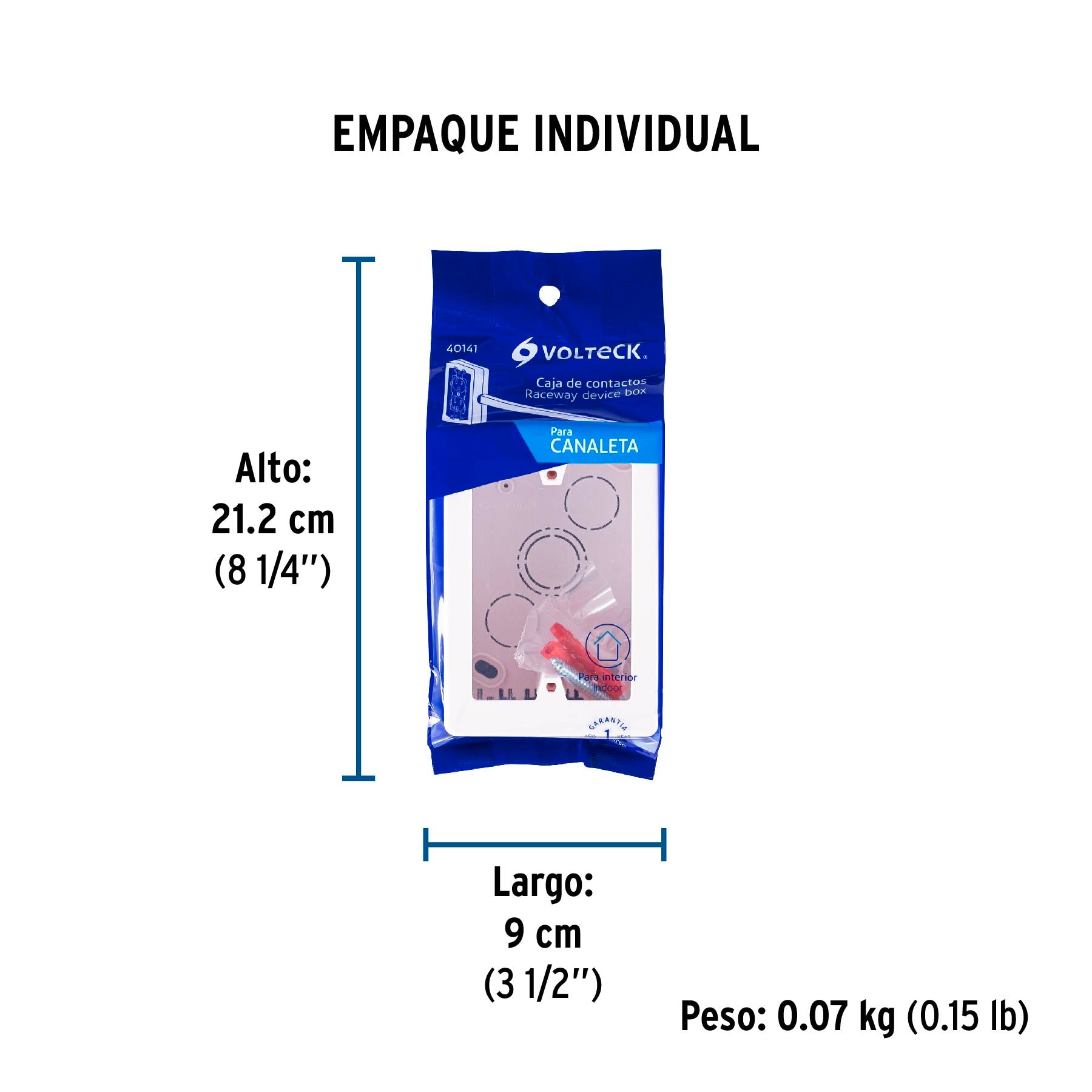 Caja de contactos para canaleta 3" x 5" blanca Volteck