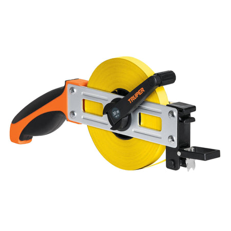 Cinta métrica larga 30 m, metálica, tipo cruceta, TRUPER 30 m