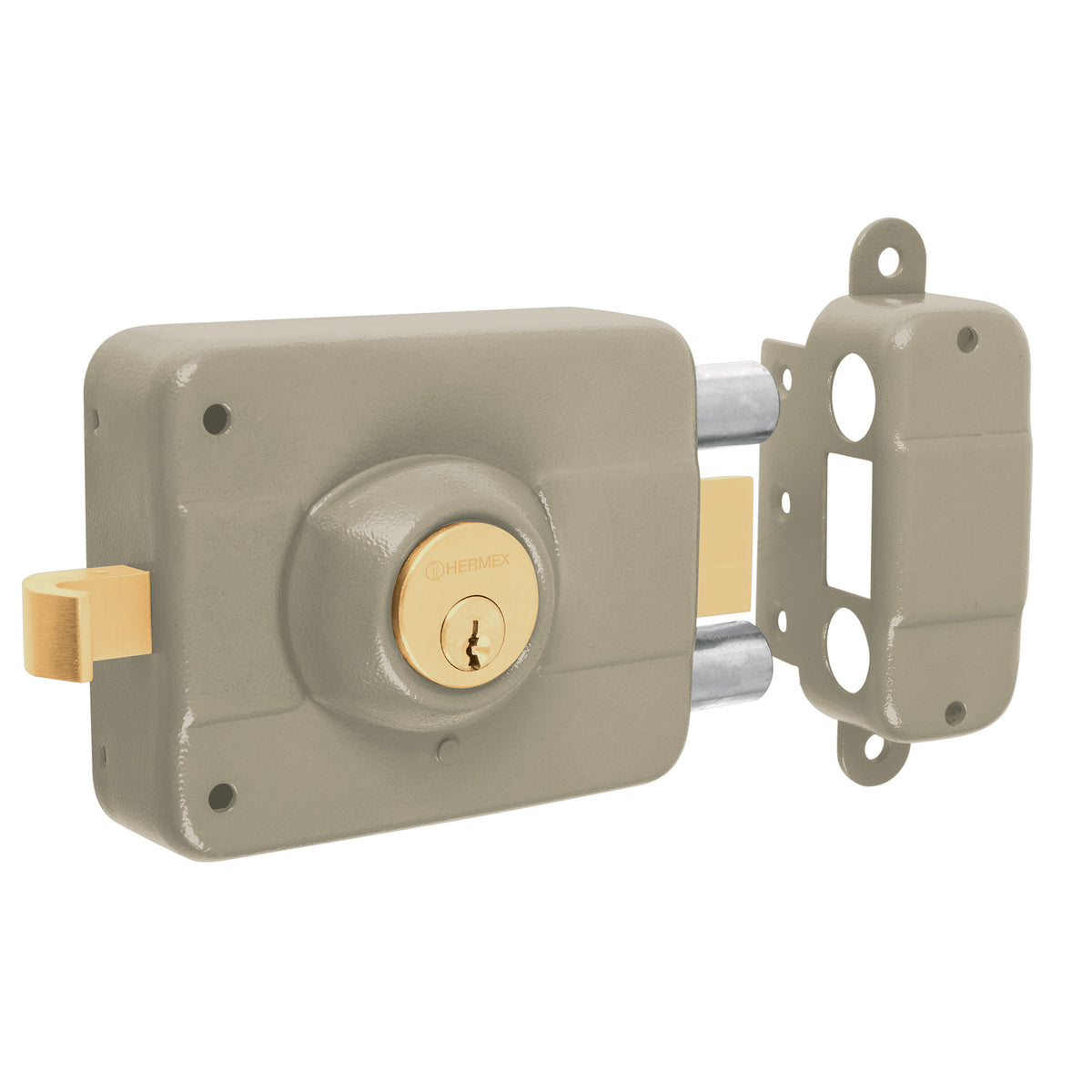 Cerradura sobreponer der 2 barras clasica llave tradicional