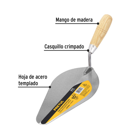 Cuchara para albañil 10' tipo Centroamericana, PRETUL 10'