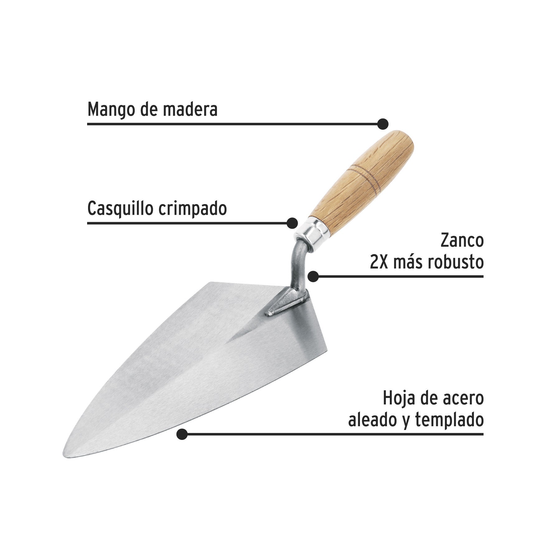 Cuchara para albañil 10' tipo Filadelfia, PRETUL 10'