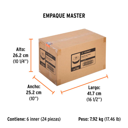 Carda copa 3' alambre trenzado fino, eje 5/8'-11, Truper