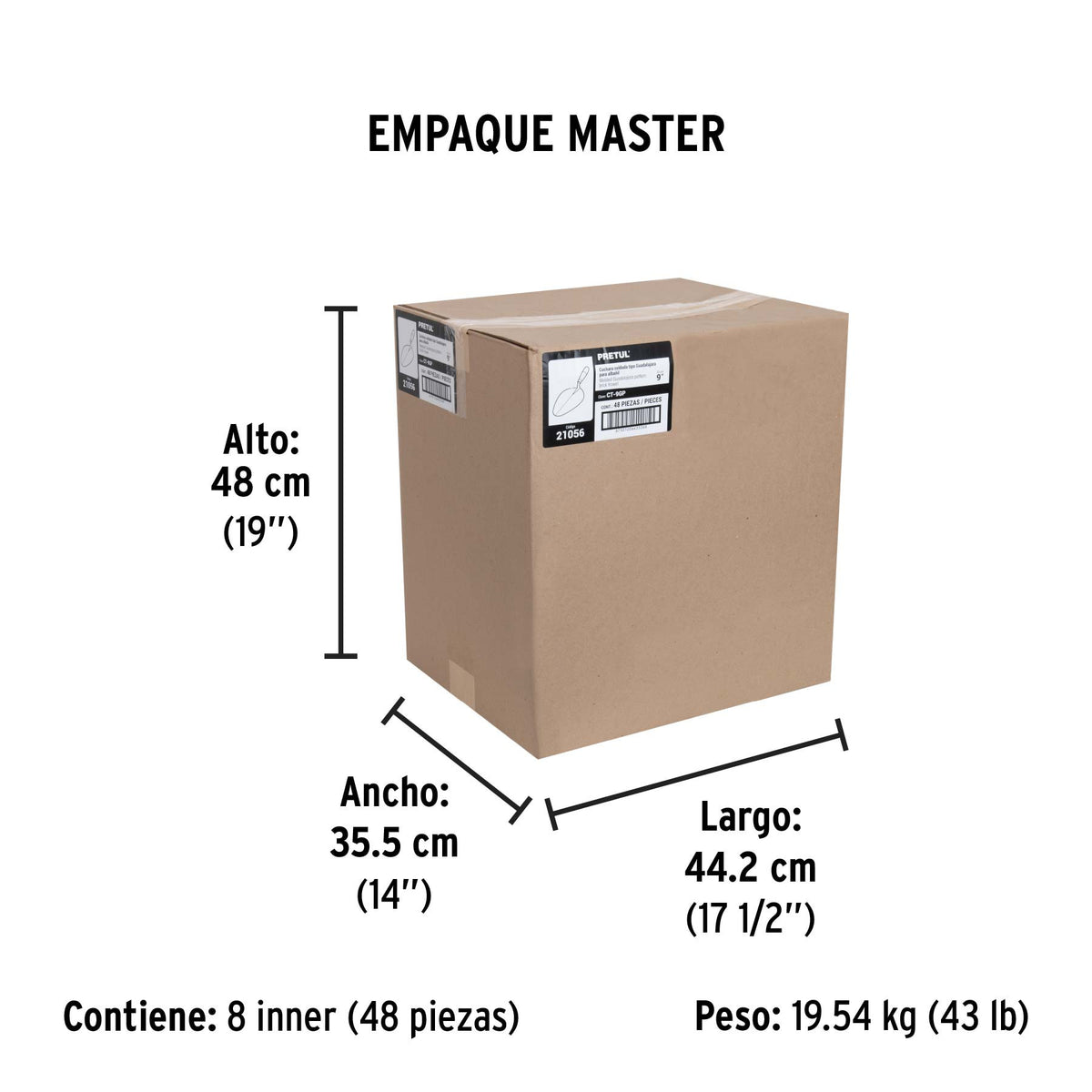 Cuchara para albañil 9' tipo Guadalajara, PRETUL