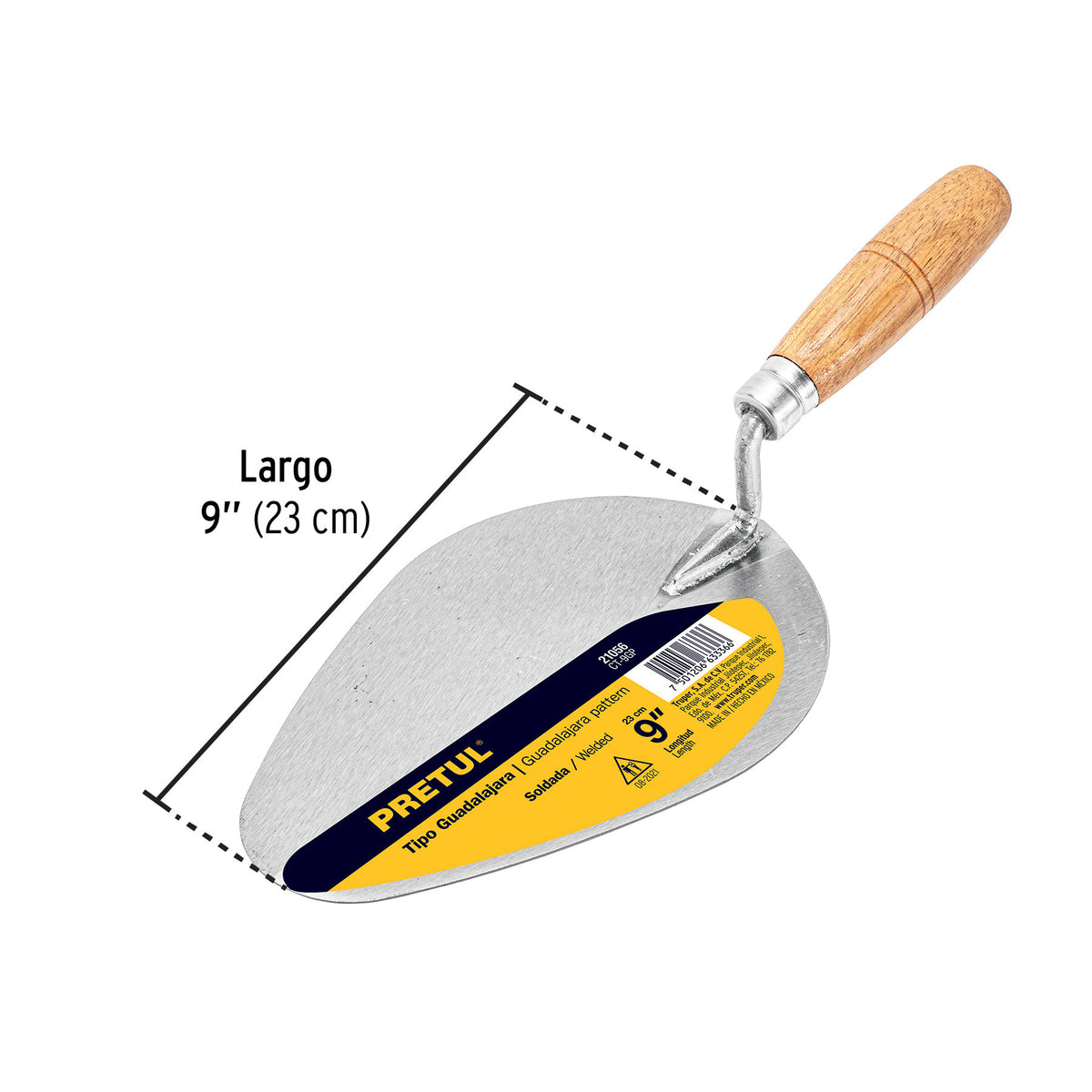 Cuchara para albañil 9' tipo Guadalajara, PRETUL