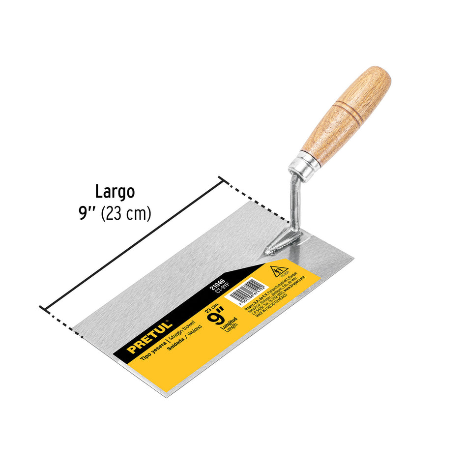 Cuchara para albañil 9' yesera, PRETUL