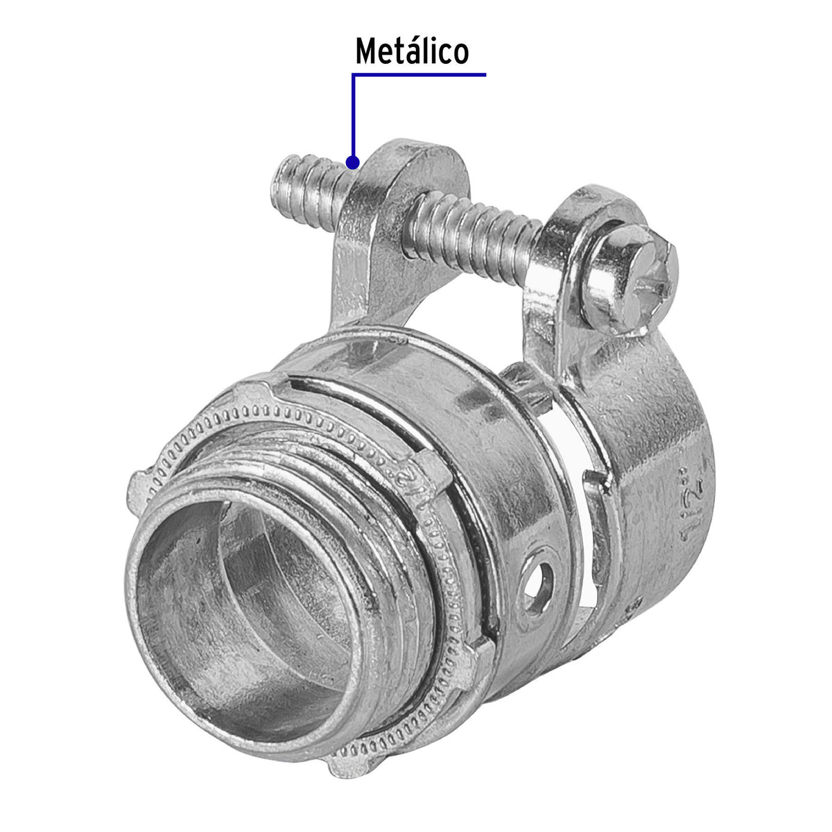 Conector recto 1/2' para tubo flexible metálico, Volteck 1/2'