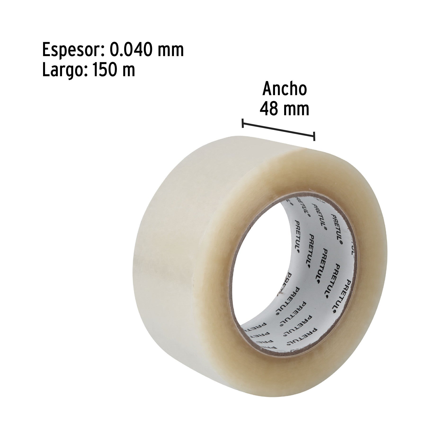 Cinta de empaque 48 mm x 150 m transparente, Pretul 48 mm, 150 m