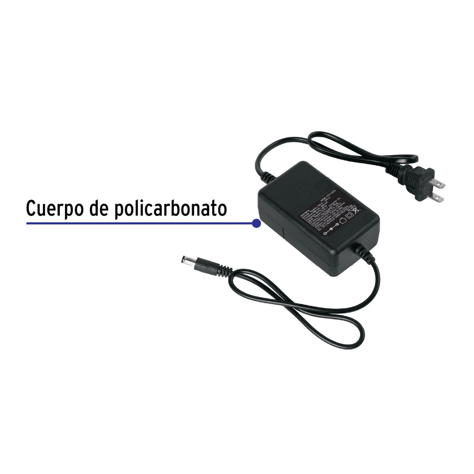 Fuente de Alimentación 12V 2A para CCTV, Volteck