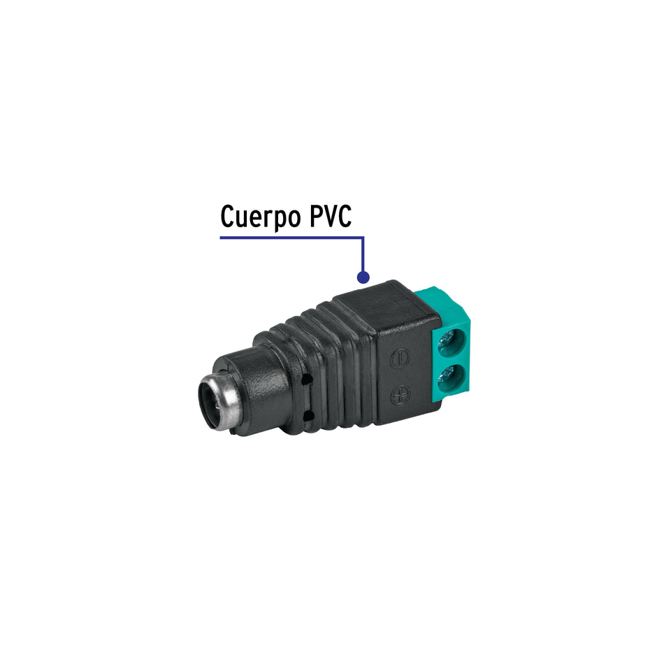 Conector de energía para CCTV tipo hembra, Volteck