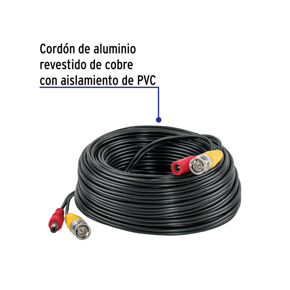 Cable Video y Energia Tipo Siames CCTV 20 metros Volteck