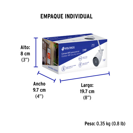 Cámara WiFi Tipo Bala 2MP, Volteck