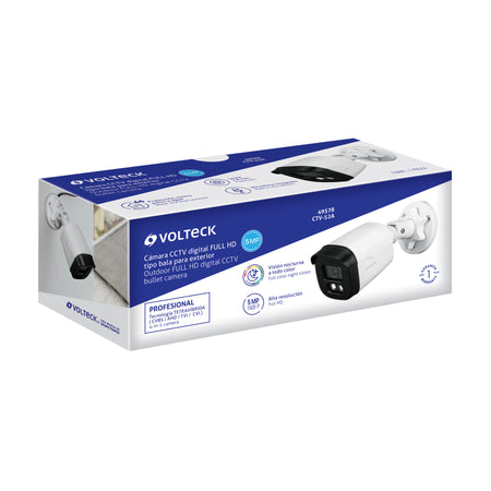 Cámara Tipo Bala 5MP, Lente 2.8mm, c/Micrófono, Volteck