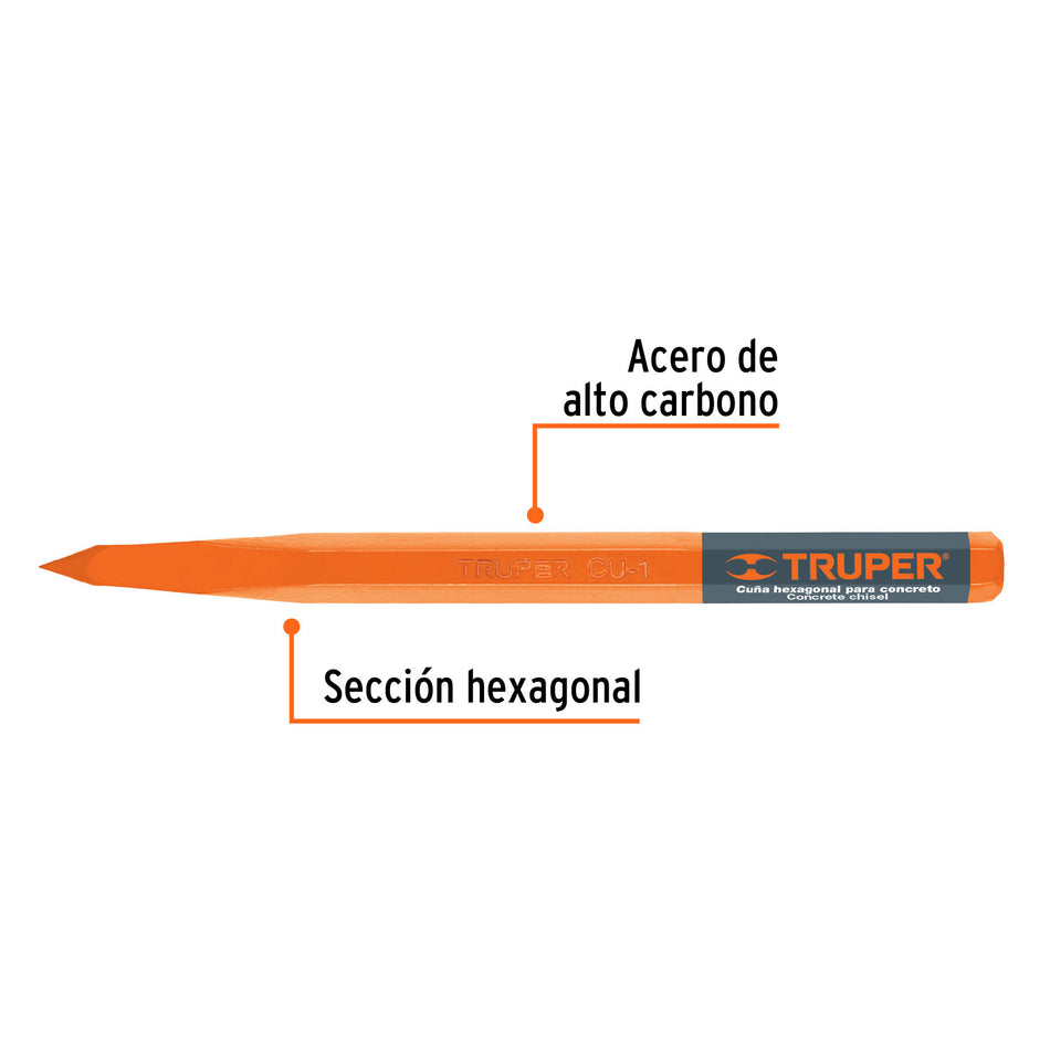 Cuña para concreto de 1', Truper 1'