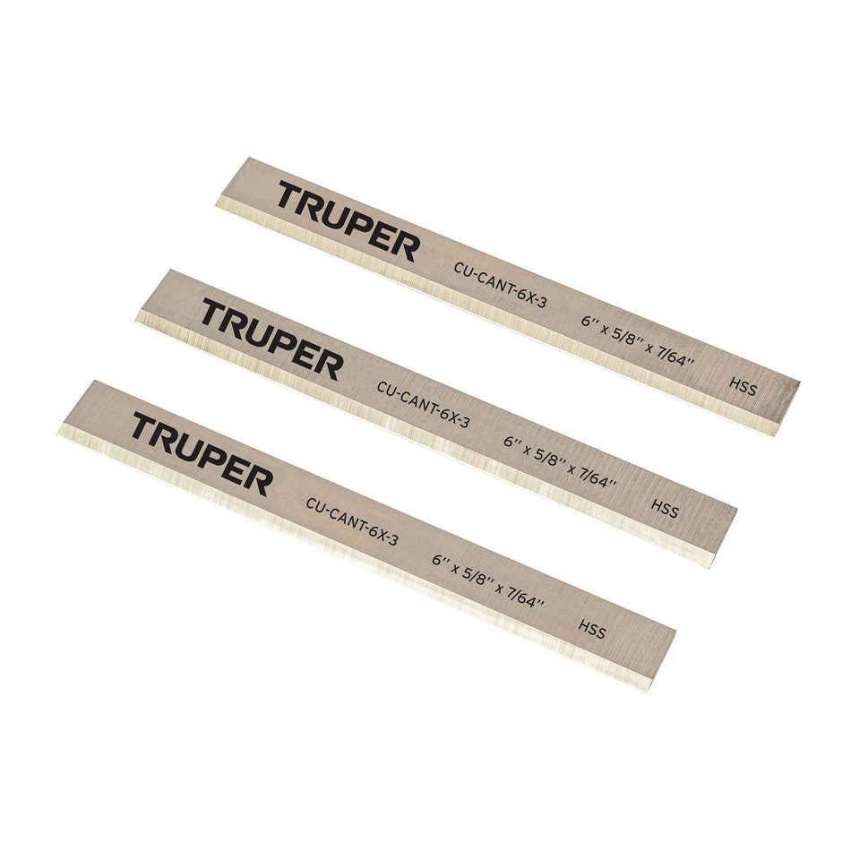 Cuchillas para canteadora CANT-6X 3 pzs en caja TRUPER Cuchillas para canteadora CANT-6X 3 pzs en caja TRUPER