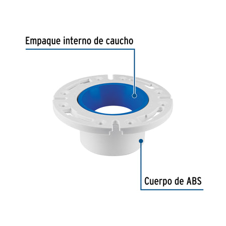 Brida para WC con cuello, para tubería de 4', FOSET