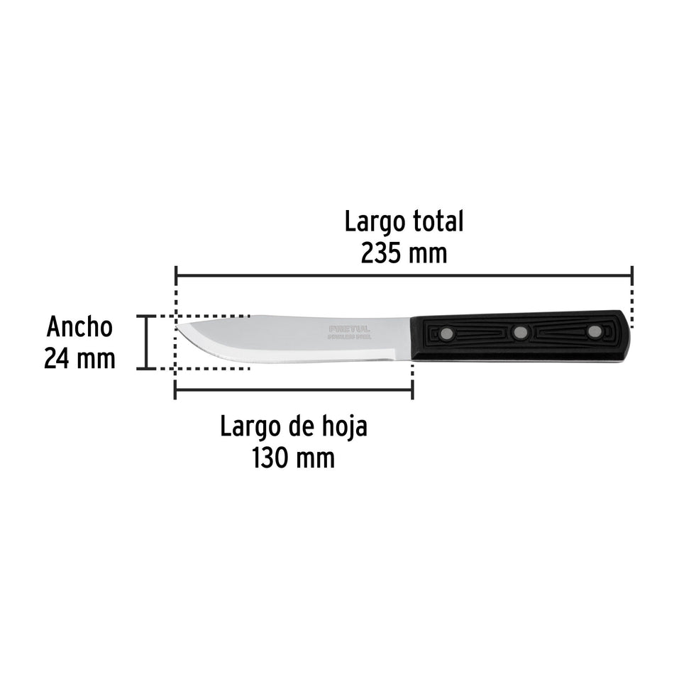 Cuchillo cebollero 5' mango de polipropileno, Pretul 5'