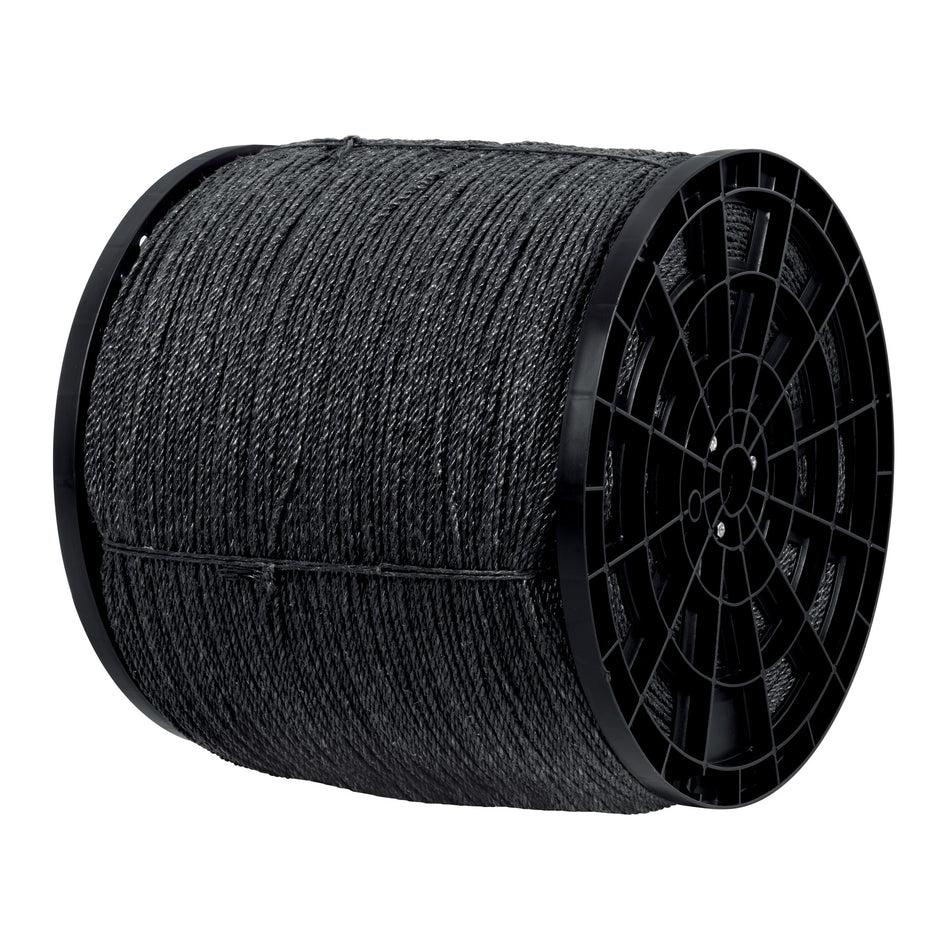 Kilo de cuerda negra de polipropileno 4 mm, carrete 20kg