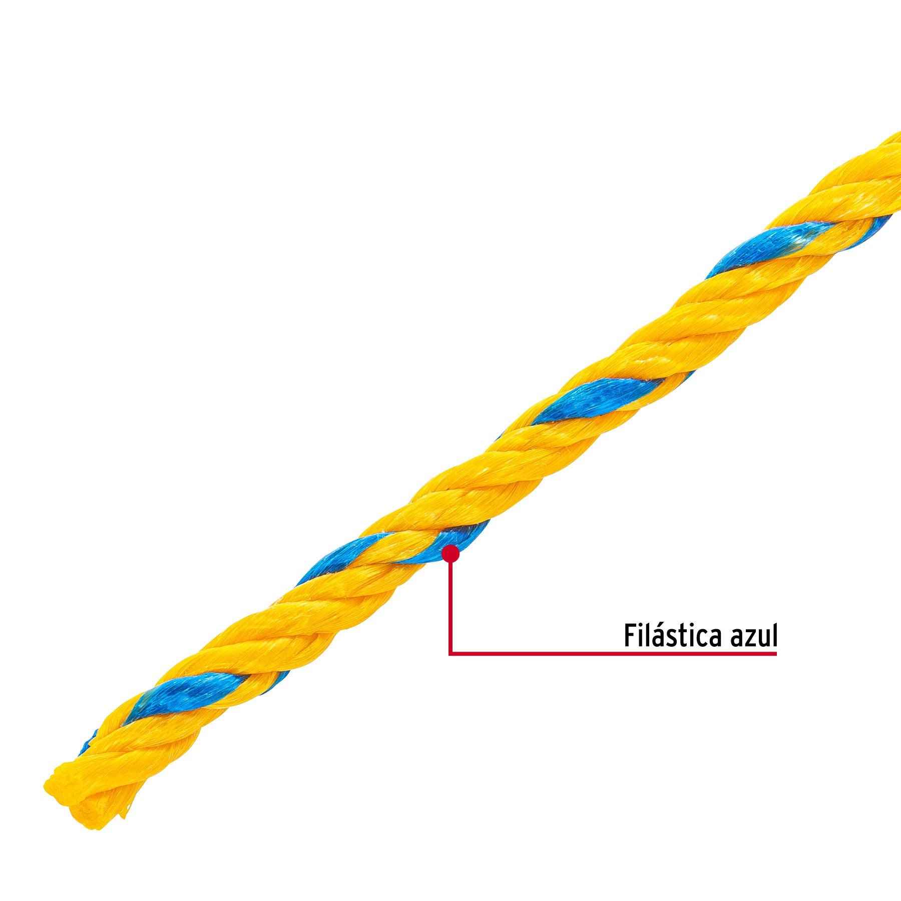 Kilo de cuerda amarilla de polipropileno 6 mm, rollo 1kg