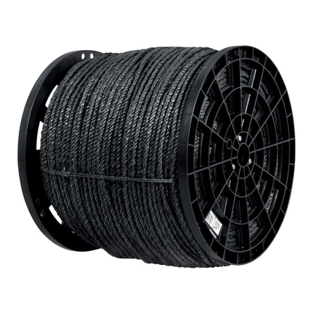 Kilo de cuerda negra de polipropileno 8 mm, carrete 20kg