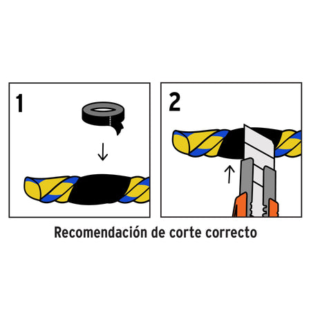 Metro de cuerda amarilla de polipropileno 10 mm, rollo 22m