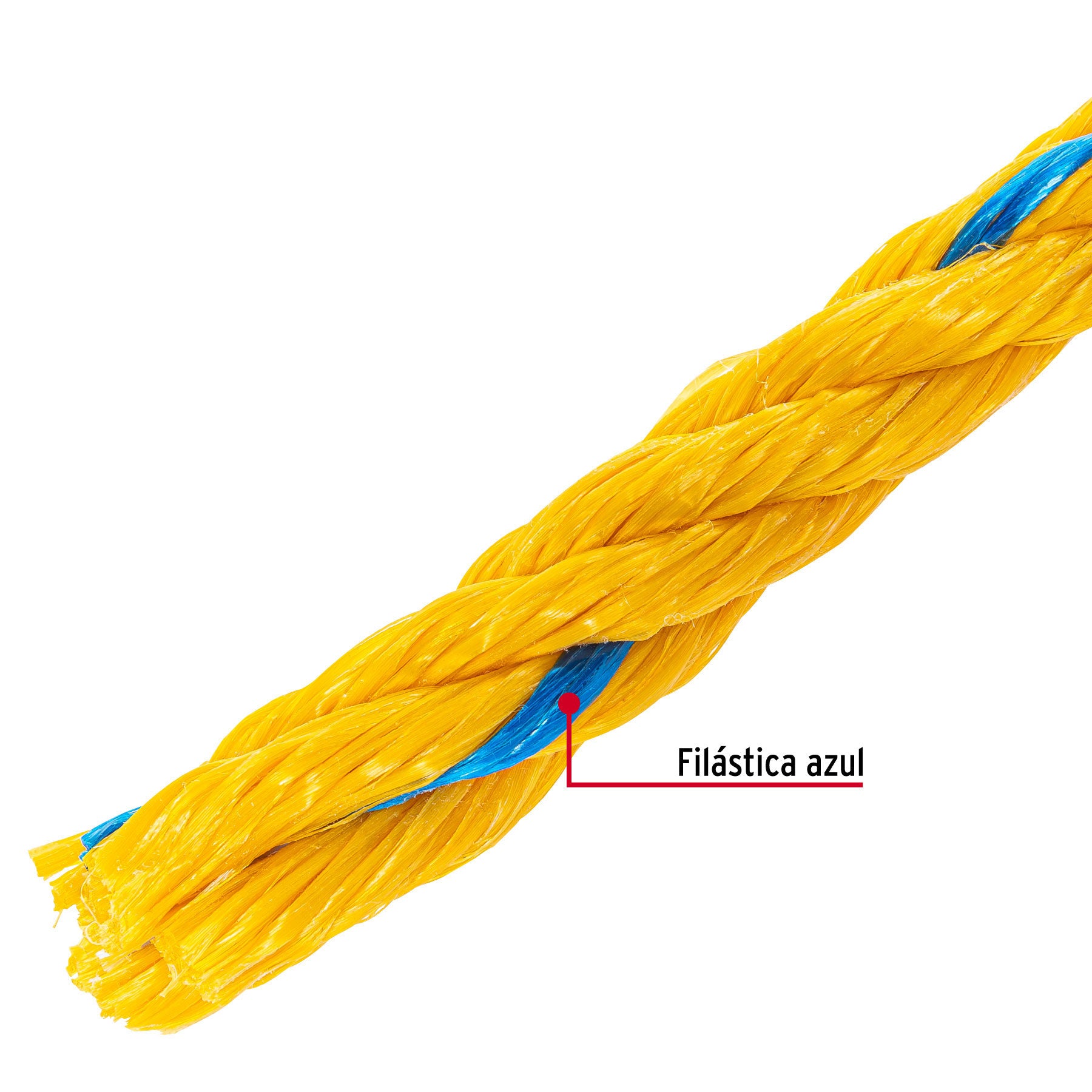 Kilo de cuerda amarilla de polipropileno 25mm, carrete 30kg