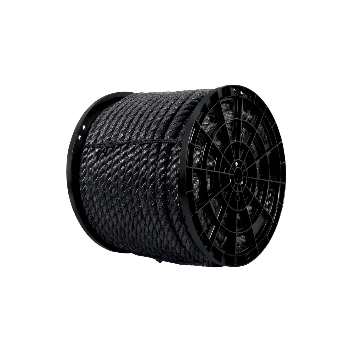 Kilo de cuerda negra de polipropileno 25 mm, carrete 30kg